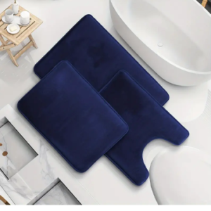 3pc-Navyblue-Velvetfoam-bathroom-mat