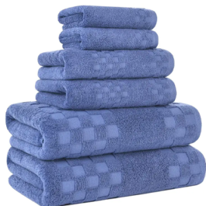 6pcs-soft-cotton-blue-bath-towel-set